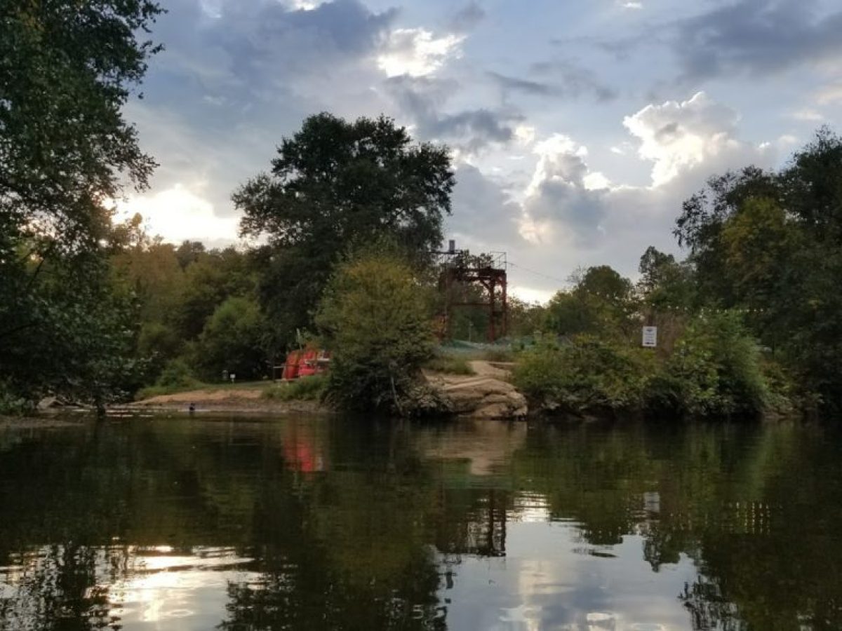 a body of water surrounded by trees